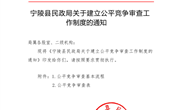 宁陵县民政局关于建立公平竞争审查工作制度的通知